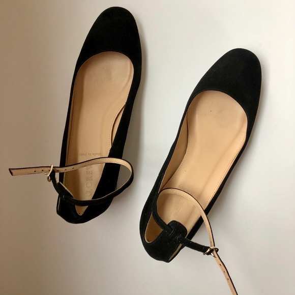 J. Crew black suede Contrast glitter heels 9.5 - Picture 2 of 6